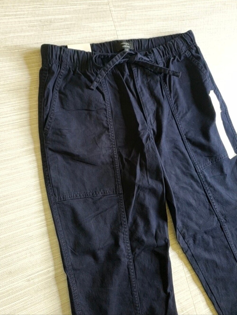 Banana Republic Mid Rise Tapered Chino Navy Blue Pants Size Small NWT Drawstring - Picture 3 of 7